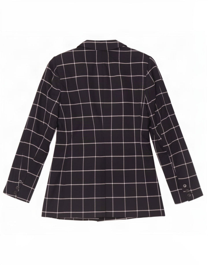 Marks & Spencer Dame Blazer Jacket UK 12 Medium Navy Blue Check