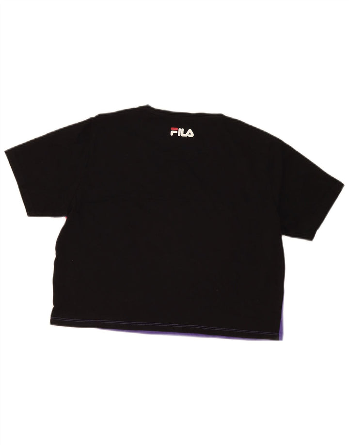Fila Kvinders Crop Grafisk T-Shirt Top UK 14 Medium Flerfarvet Colourblock