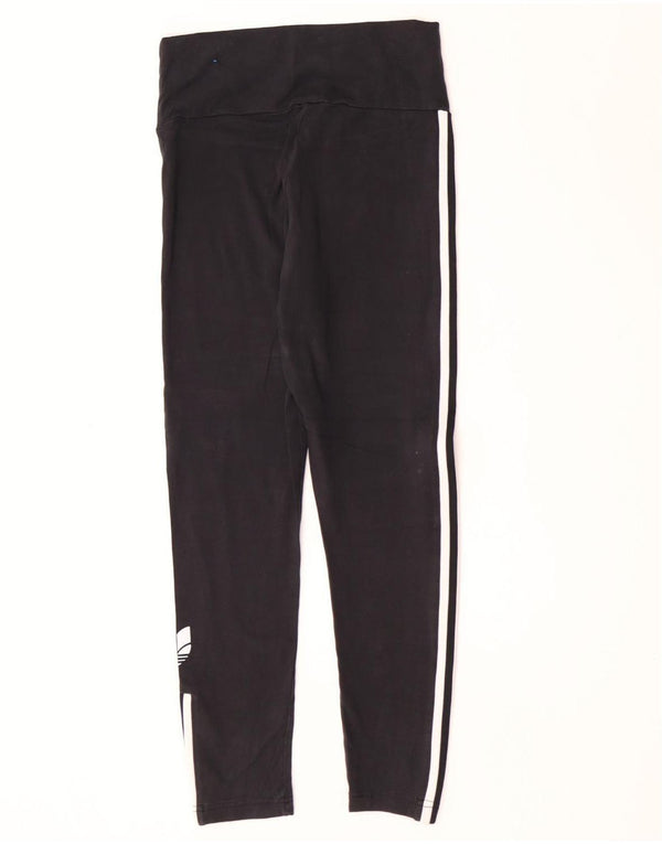 Adidas Dame Leggings UK 12 Medium Sort Bomuld