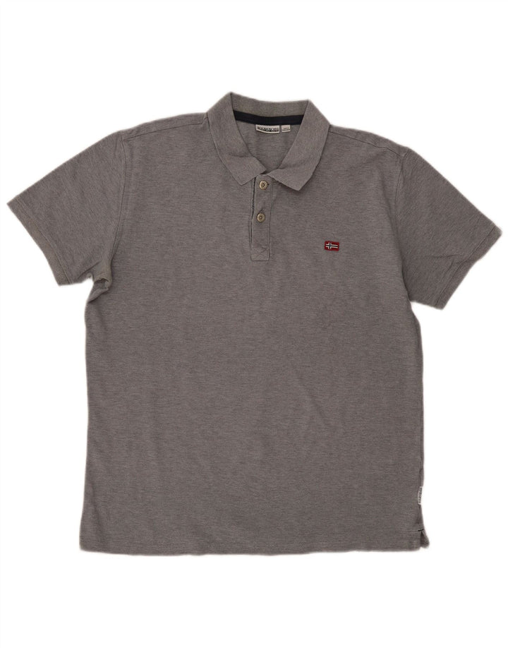 Napapijri herre poloshirt 2XL grå bomuld