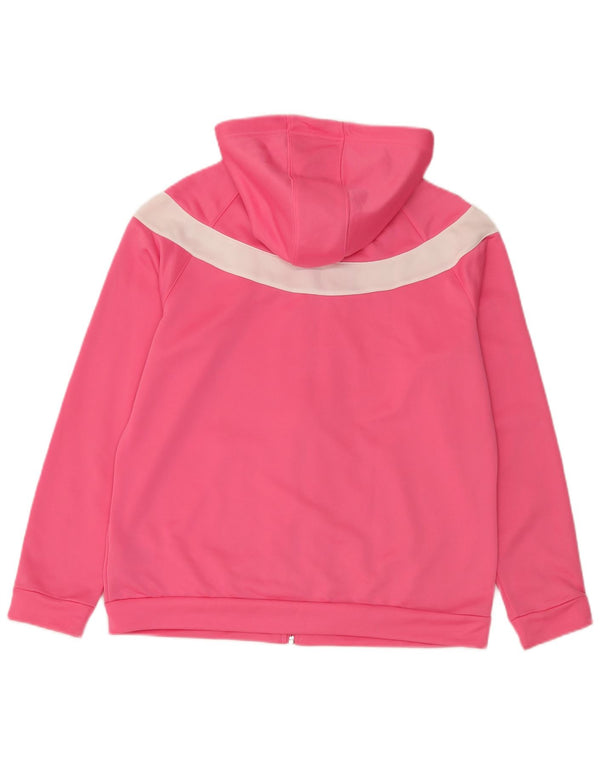 Adidas Womens Zip Hoodie Sweater UK 20/22 XL Pink Colourblock Polyester