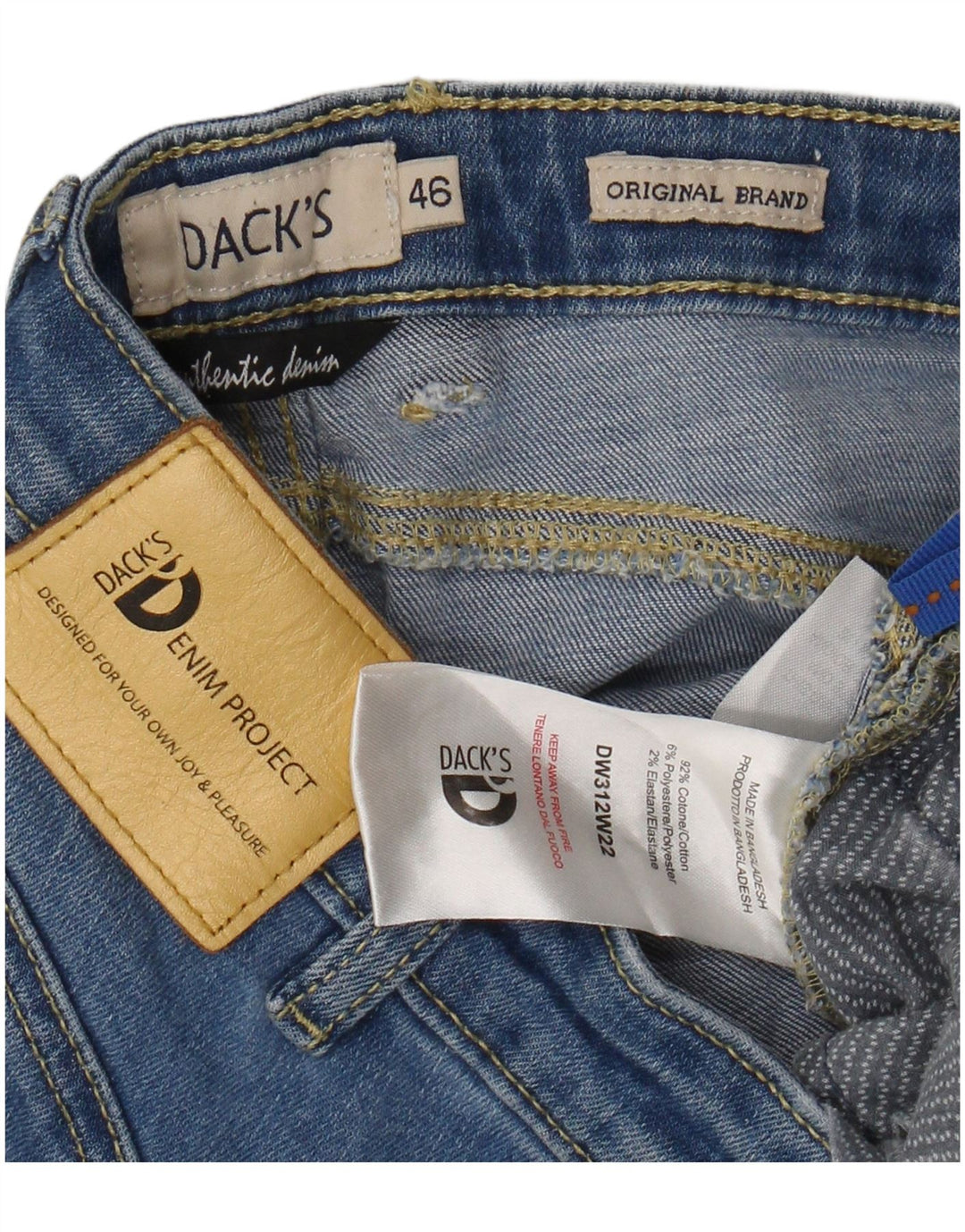 Dacks Herre Cropped Slim Jeans EU 46 Small W30 L26 Blue Cotton
