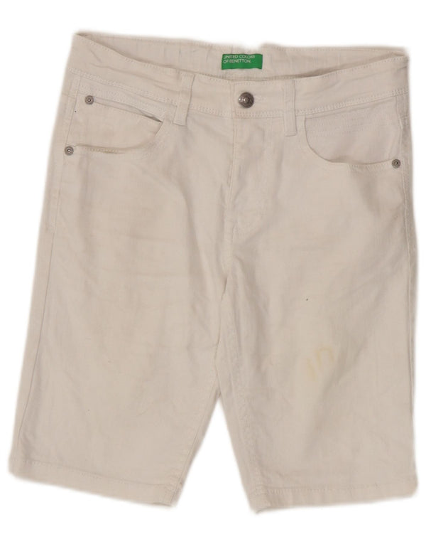 Benetton piger denimshorts 10-11 år XL W28 Hvid bomuld