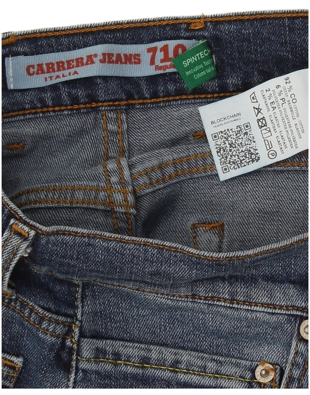 Carrera Mens 710 Regular Fit Slim Jeans W32 L33 Blå Bomuld
