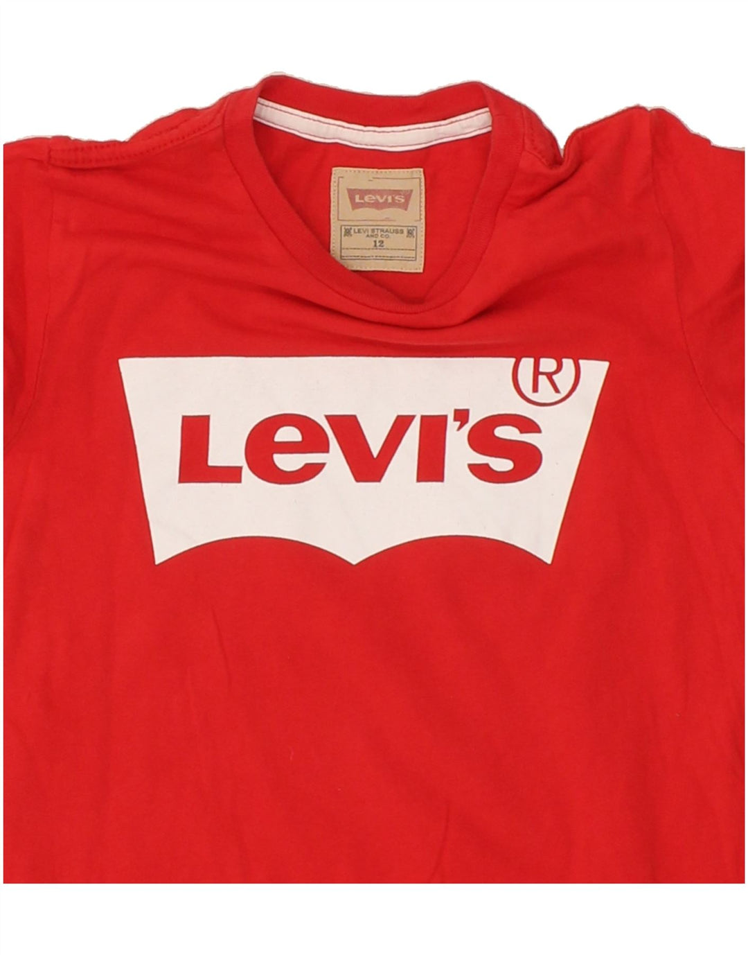 LEVI'S Boys Graphic T-Shirt Top 11-12 Years Red Vintage Levi's and Second-Hand Levi's from Messina Hembry 