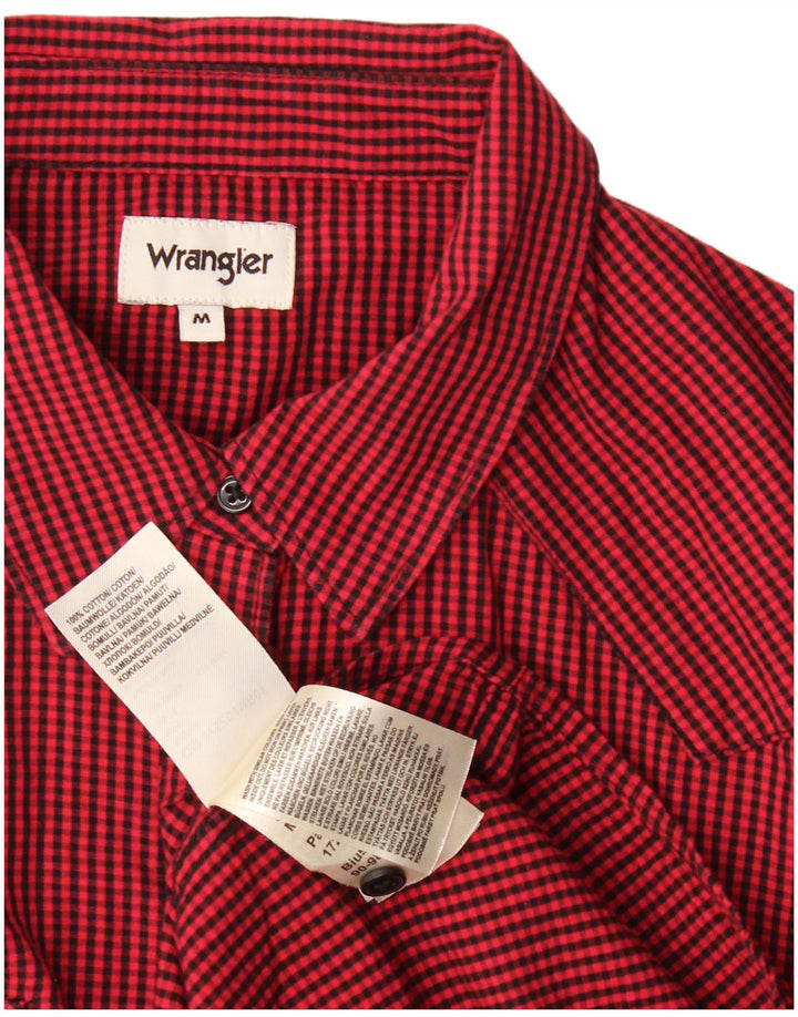 Wrangler Western skjorte til mænd Medium rød Gingham bomuld