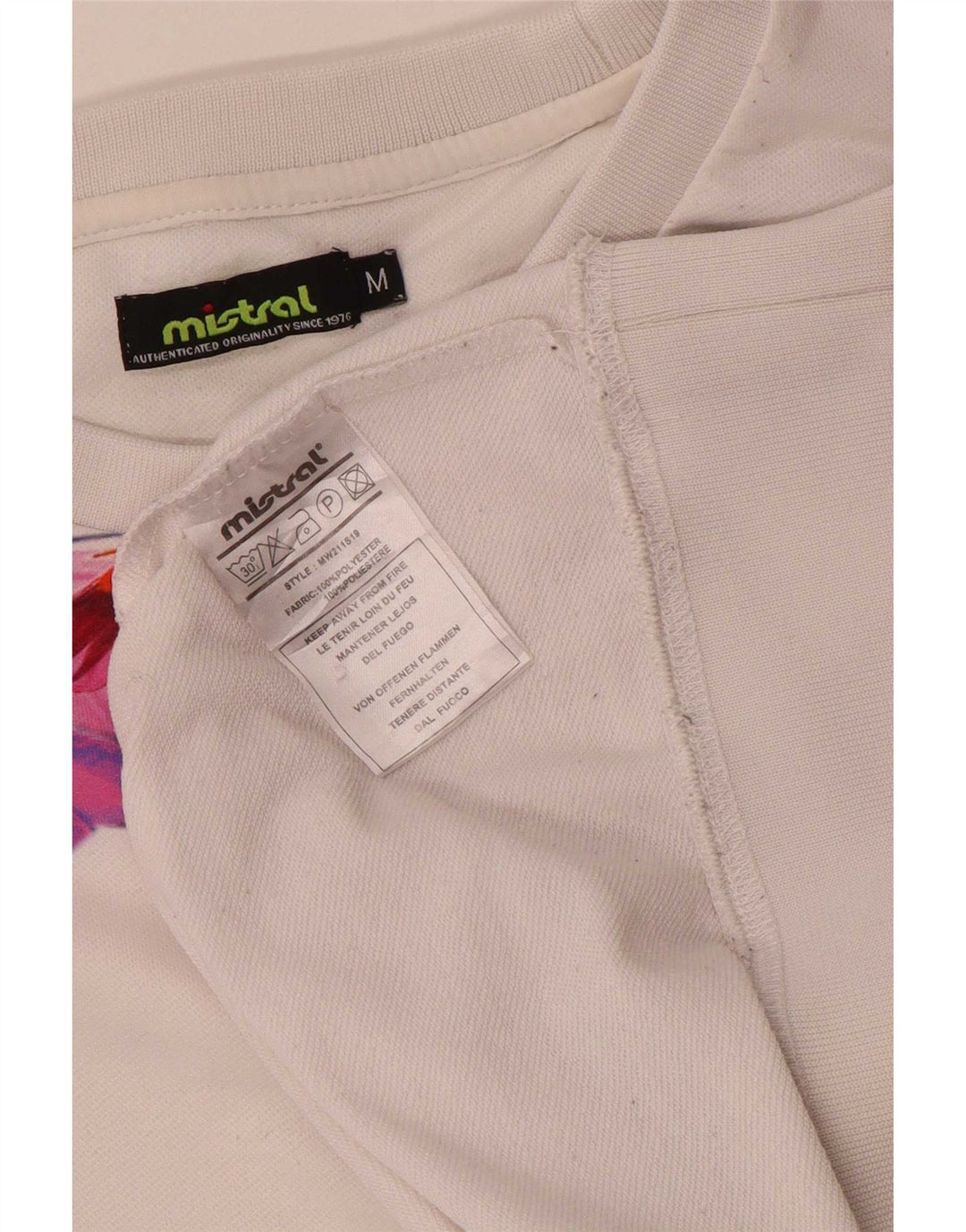 Mistral Dame Sweatshirt Jumper UK 14 Medium White Floral Hawaiian