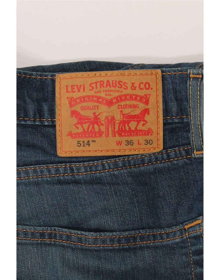 Levi's Herre 514 lige jeans W36 L30 Blå