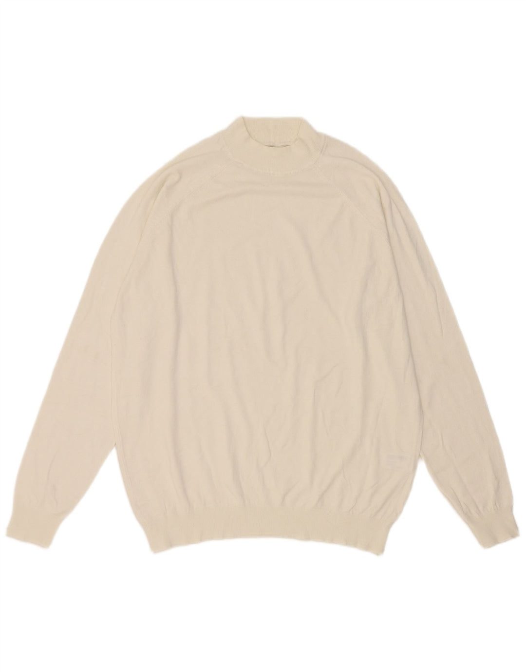 Zara Herre Turtle Neck Jumper Sweater Medium White Viscose