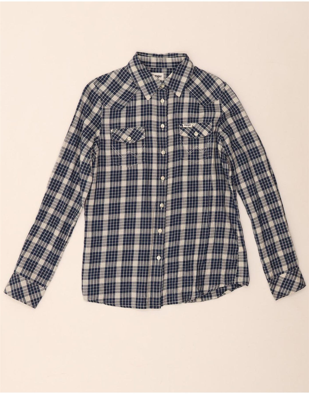Wrangler Flanelskjorte til kvinder XS Marineblå ternet bomuld
