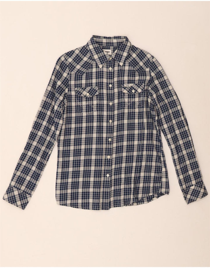 Wrangler Flanelskjorte til kvinder XS Marineblå ternet bomuld