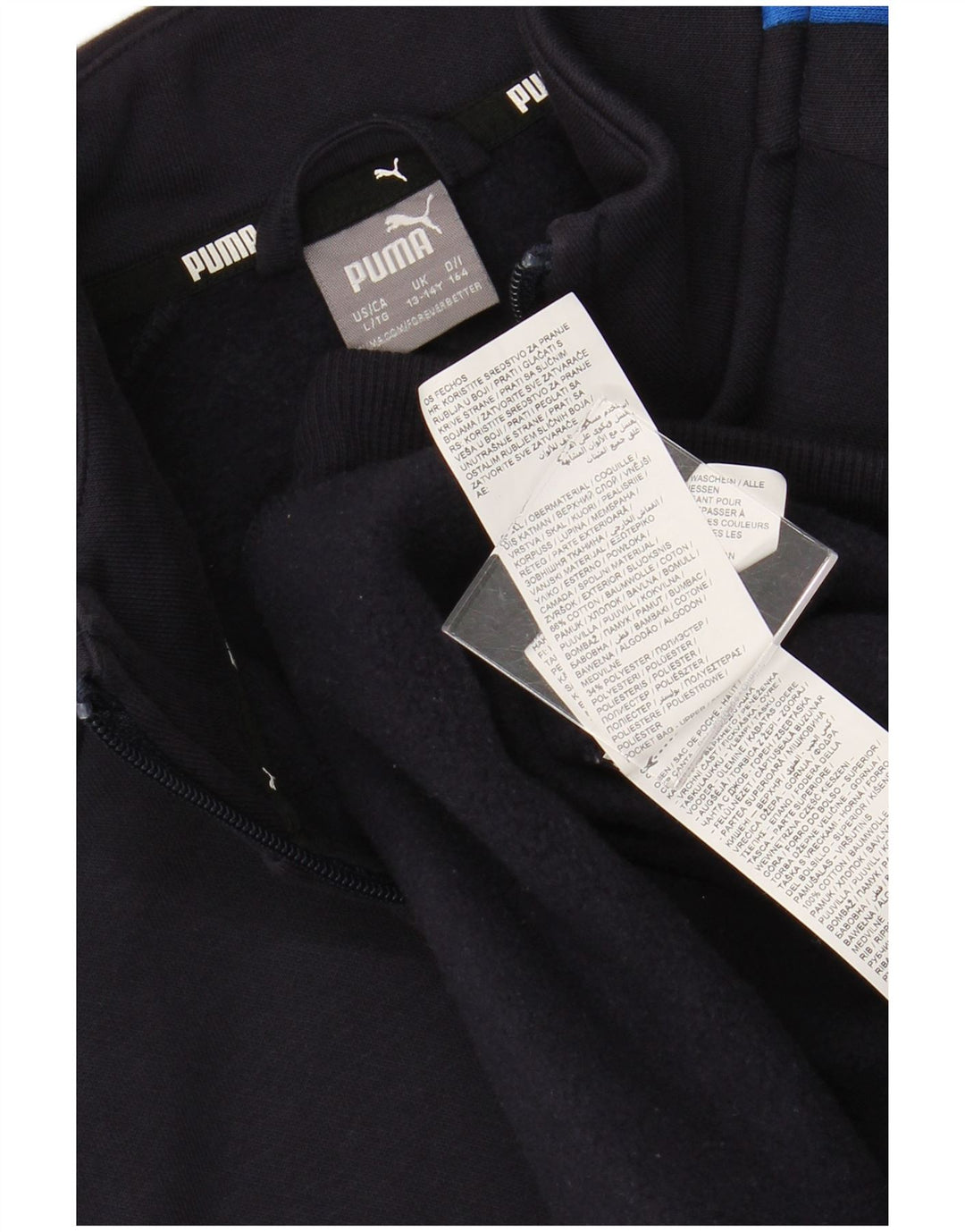 PUMA Træningsdragt topjakke til drenge 13-14 år marineblå bomuld