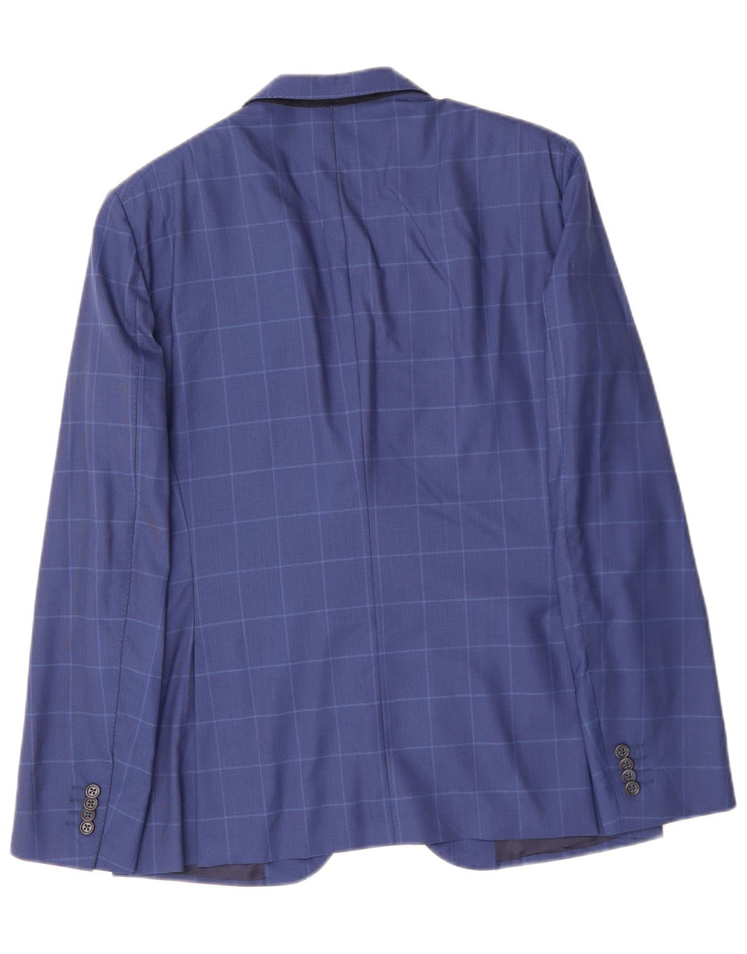 VINTAGE Herre 2-knaps blazerjakke IT 48 Medium Blue Ternet Virgin Wool