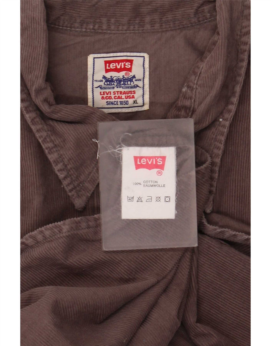 Levi's Herre fløjlsskjorte XL brun bomuld