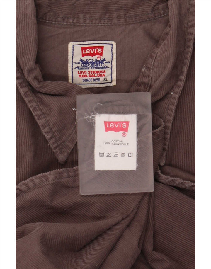 Levi's Herre fløjlsskjorte XL brun bomuld