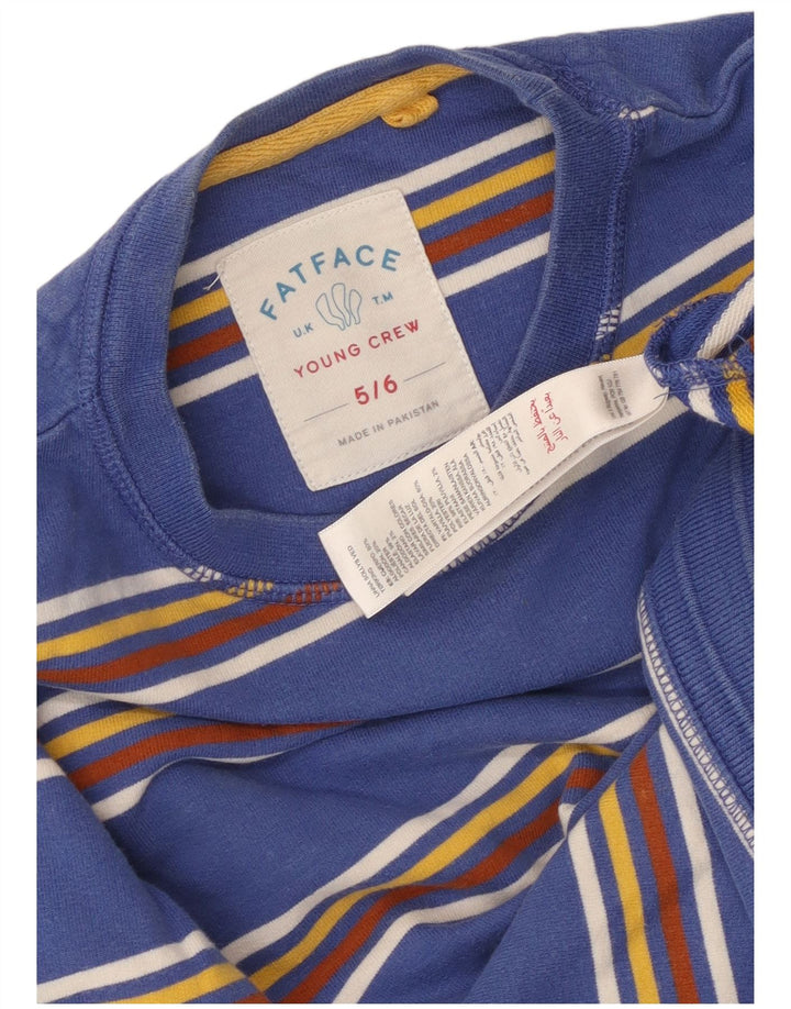 Fat Face Boys Sweatshirt Jumper 5-6 år Blå Stribet Bomuld