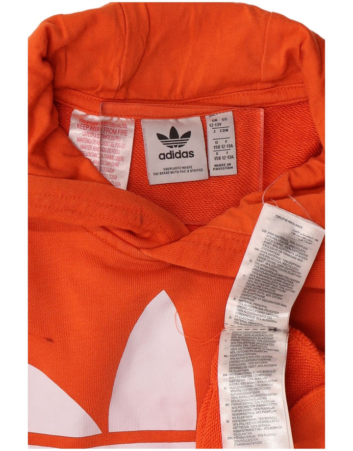 ADIDAS Grafisk hættetrøje til drenge 12-13 år Orange bomuld