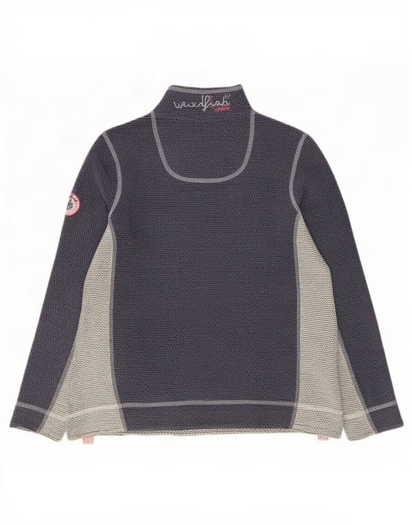 Weird Fish Dame Sweatshirt Jumper UK 14 Large Navy Blue Colourblock