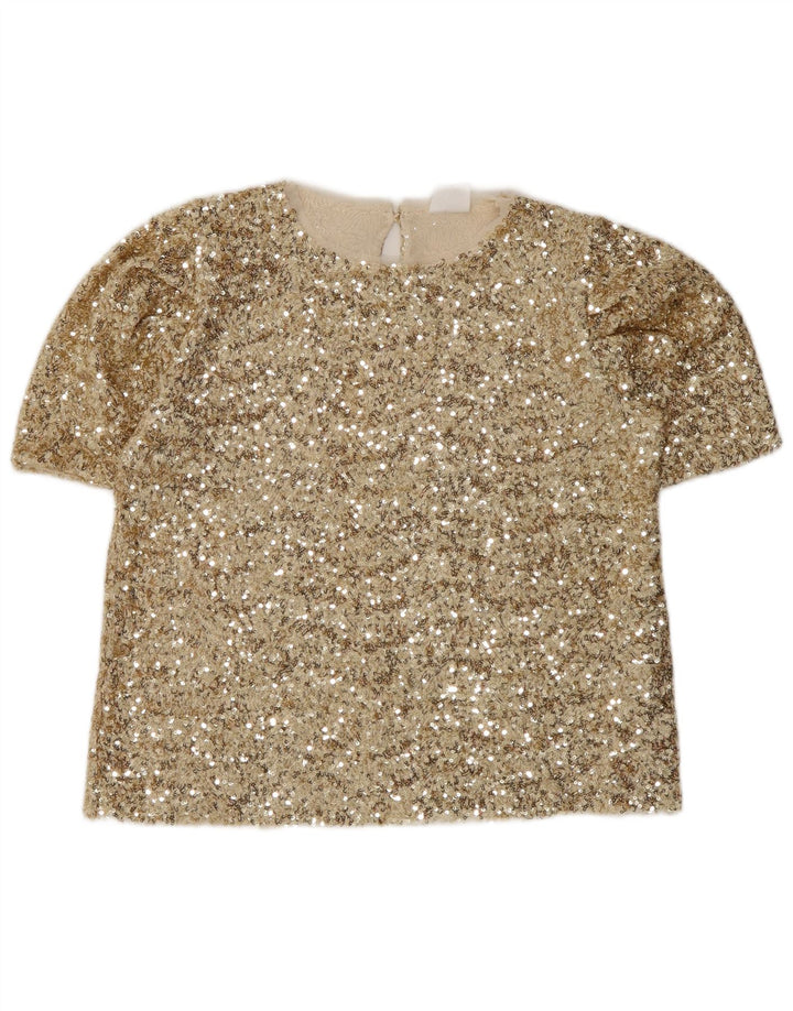 Zara Pigebluse Top 13-14 År Guld Polyester