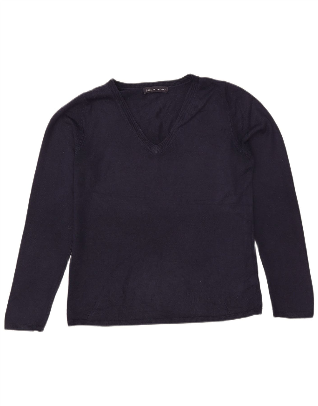 Marks & Spencer Dame V-hals sweater UK 12 Medium Navy Blue