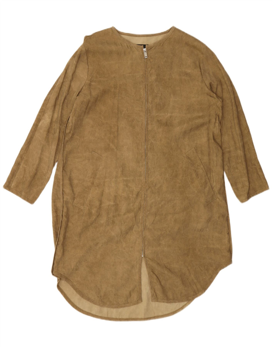 ZARA skjortekjole til kvinder UK 14 Medium Green Lyocell