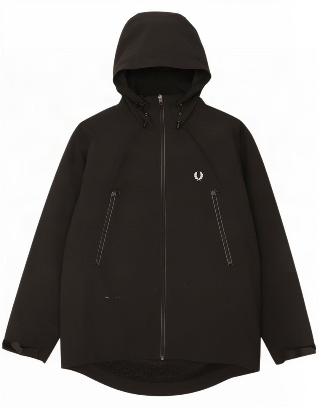 Fred Perry Regnjakke med hætte til mænd UK 38 Medium Sort Nylon