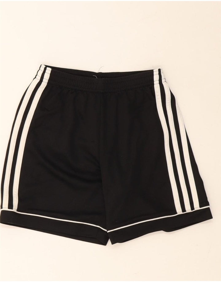 ADIDAS Boys Climalite Sport Shorts 9-10 Years Black Polyester