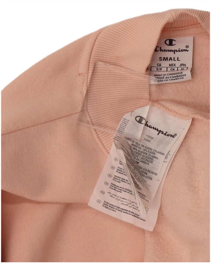 CHAMPION Womens Oversized Sweatshirt Jumper UK 10 Small Pink Cotton