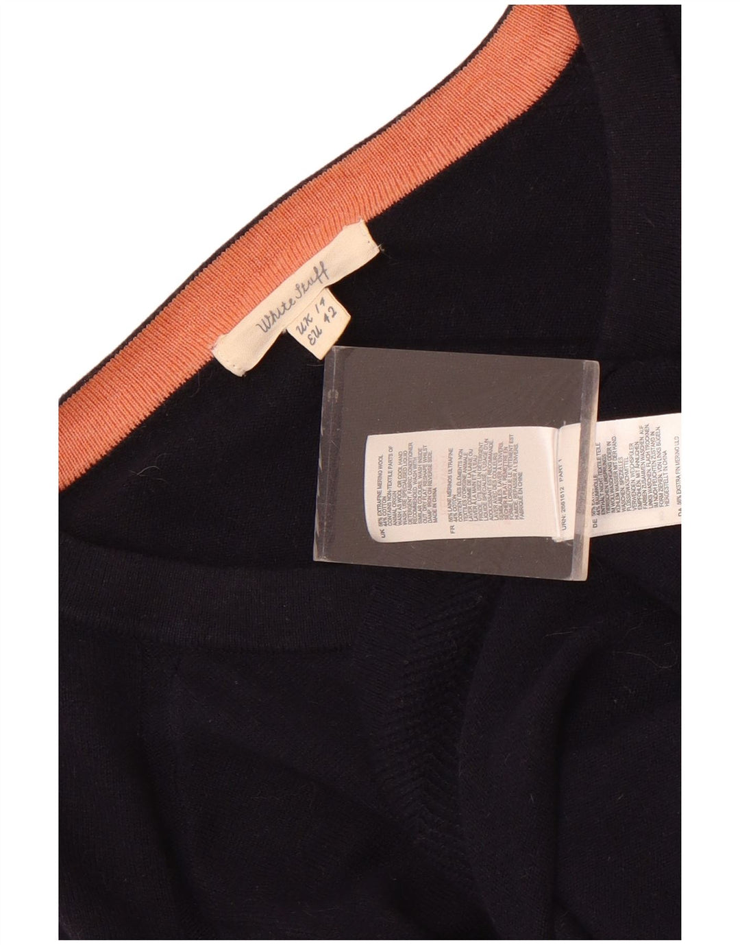 White Stuff Womens Crop Cardigan Sweater UK 14 Large Navy Blue Wool