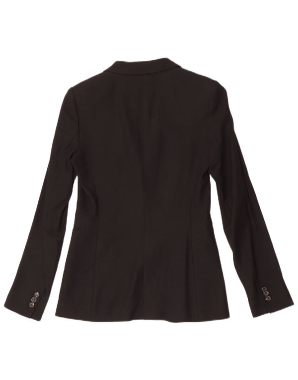 MASSIMO DUTTI Dame 1-knaps blazerjakke EU 34 XS Sort Uld