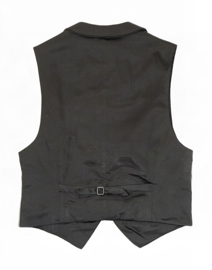 Vintage herre abstrakt mønster vest lille grå rayon