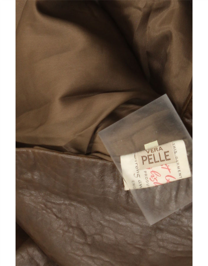Vintage læderfrakke til kvinder IT 42 medium brunt læder