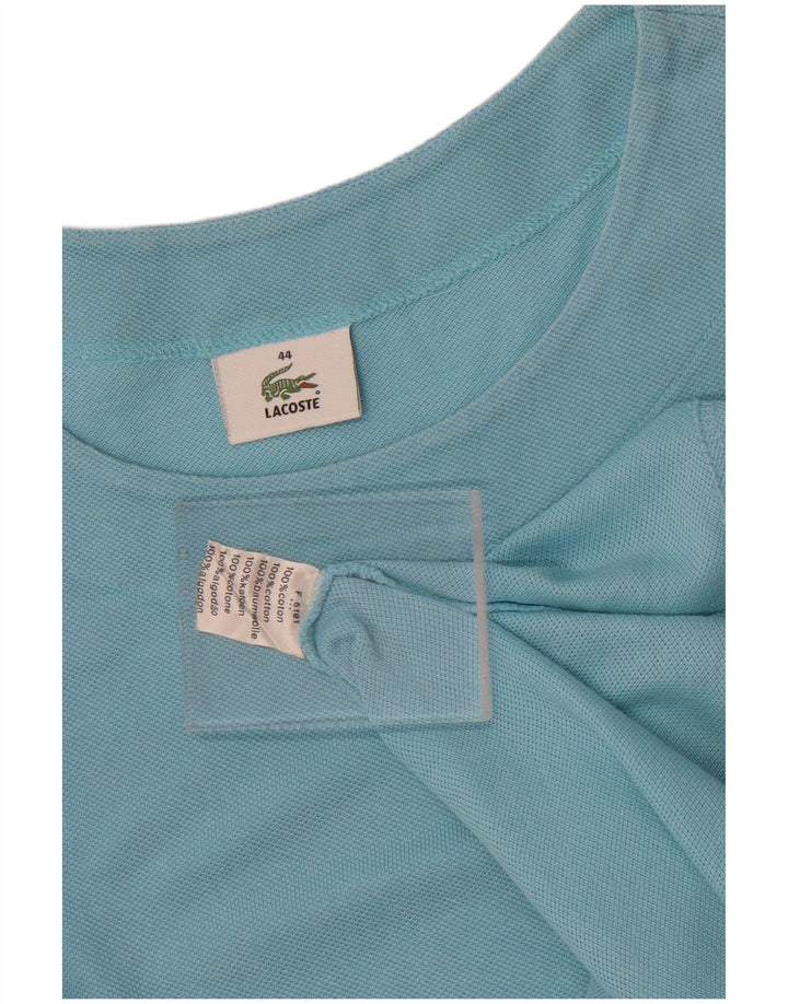 Lacoste Dame T-Shirt Top Størrelse 44 Stor Blå Bomuld