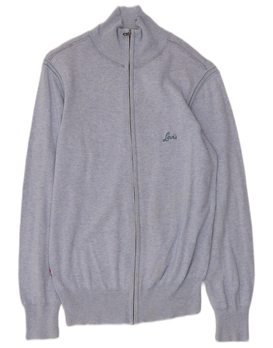 LEVI'S Dame Cardigan Sweater UK 10 Lille Blå Bomuld