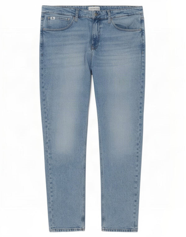 Calvin Klein Herre Slim Jeans W38 L32 Blå Bomuld