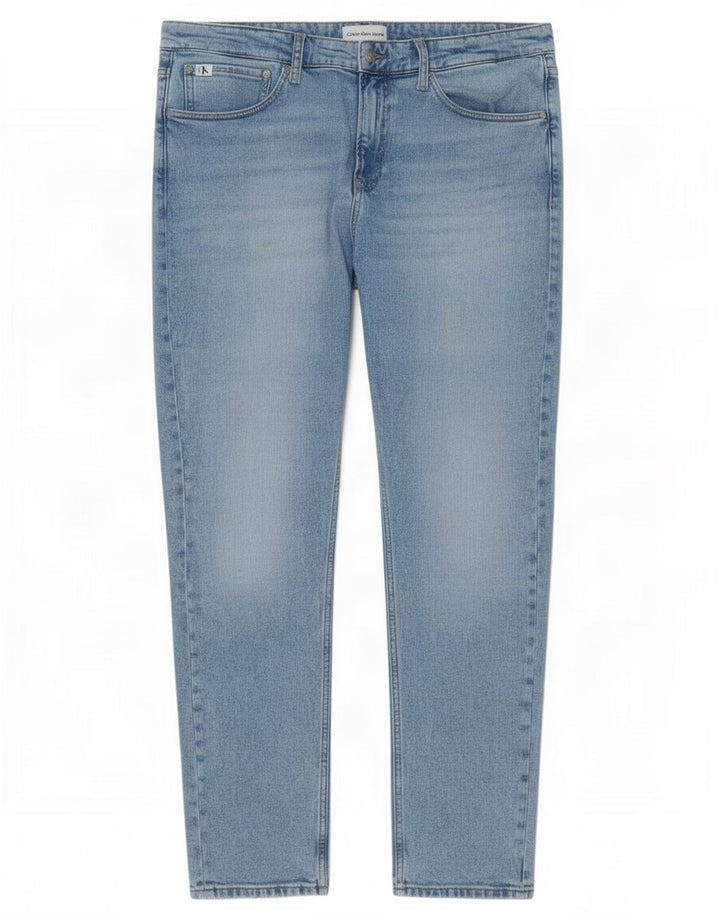 Calvin Klein Herre Slim Jeans W38 L32 Blå Bomuld