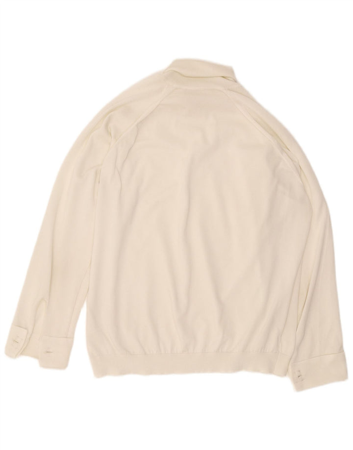 Vintage Dame Oversized Langærmet Bluse Top UK 16 Large White