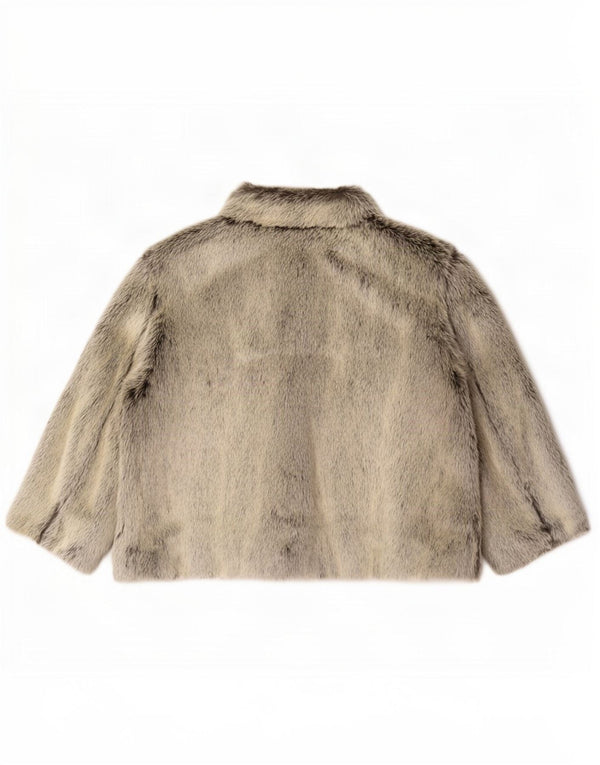 Marks & Spencer Dame 3/4 ærmet imiteret pels Bolero jakke UK 20 2XL Grå
