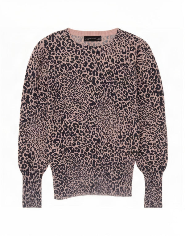 Marks & Spencer Dame Boat Neck Jumper Sweater UK 10 Small Pink