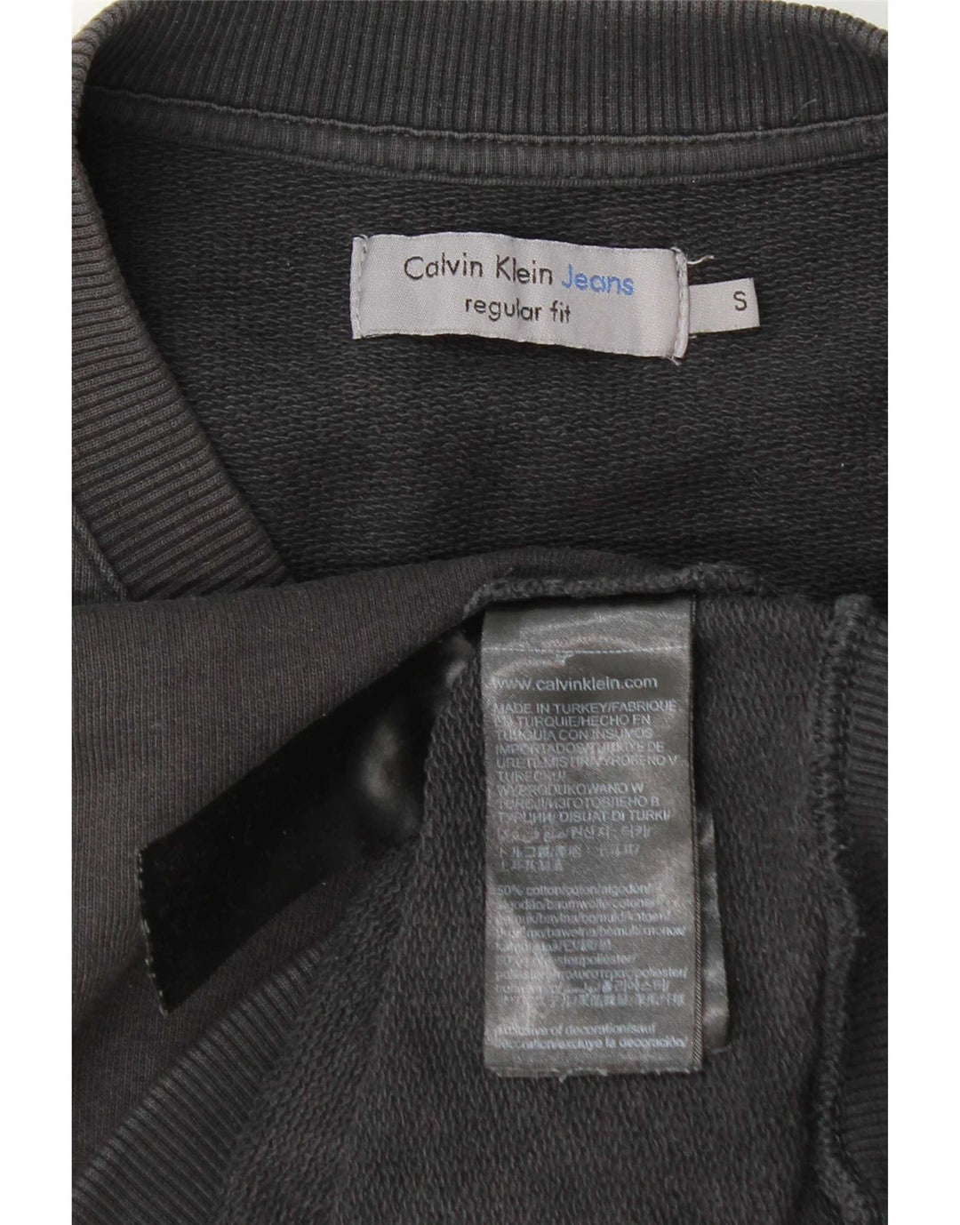 Calvin Klein Jeans Herre Regular Fit Sweatshirt Jumper lille grå bomuld
