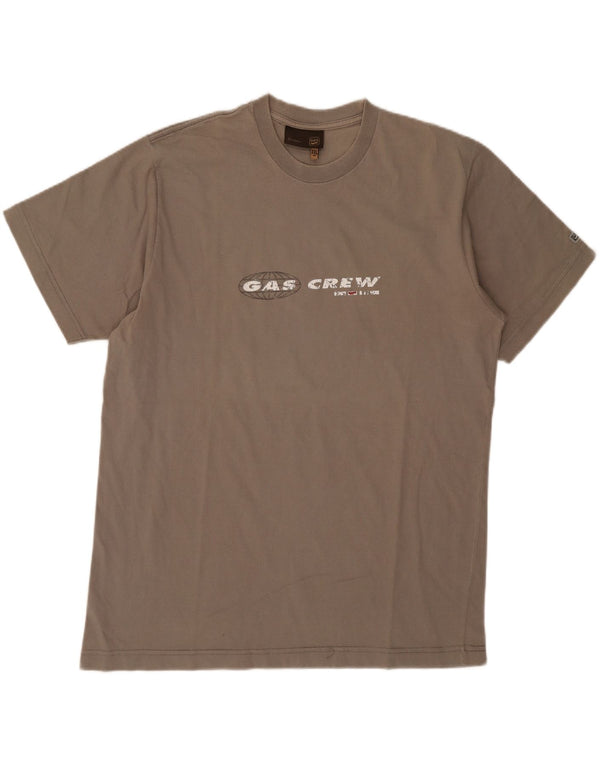 Gas Herre Grafisk T-Shirt Top 2XL Grå Bomuld