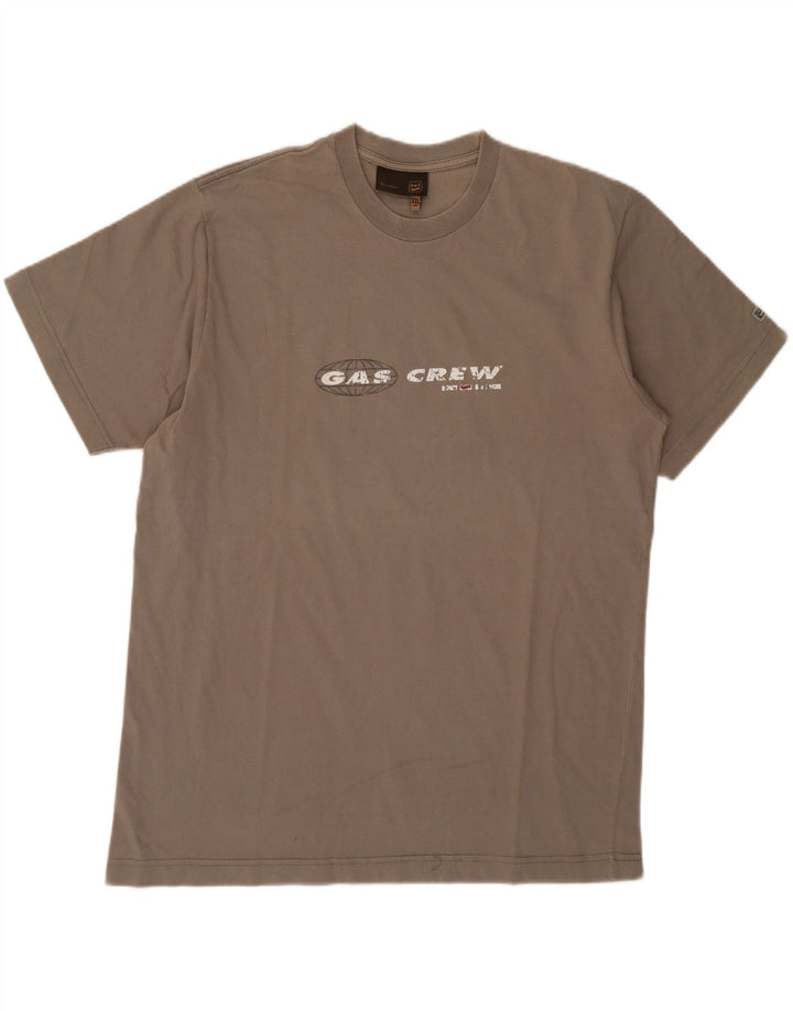 Gas Herre Grafisk T-Shirt Top 2XL Grå Bomuld