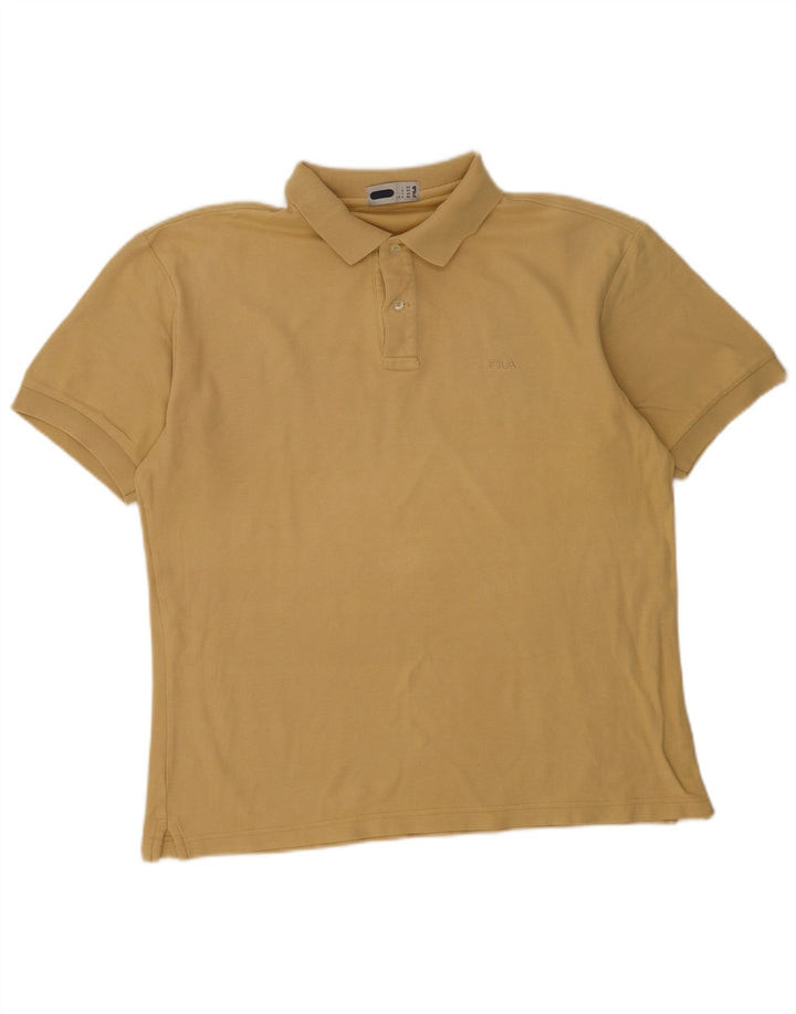 Fila Herre Polo Shirt IT 52 Stor Beige Bomuld
