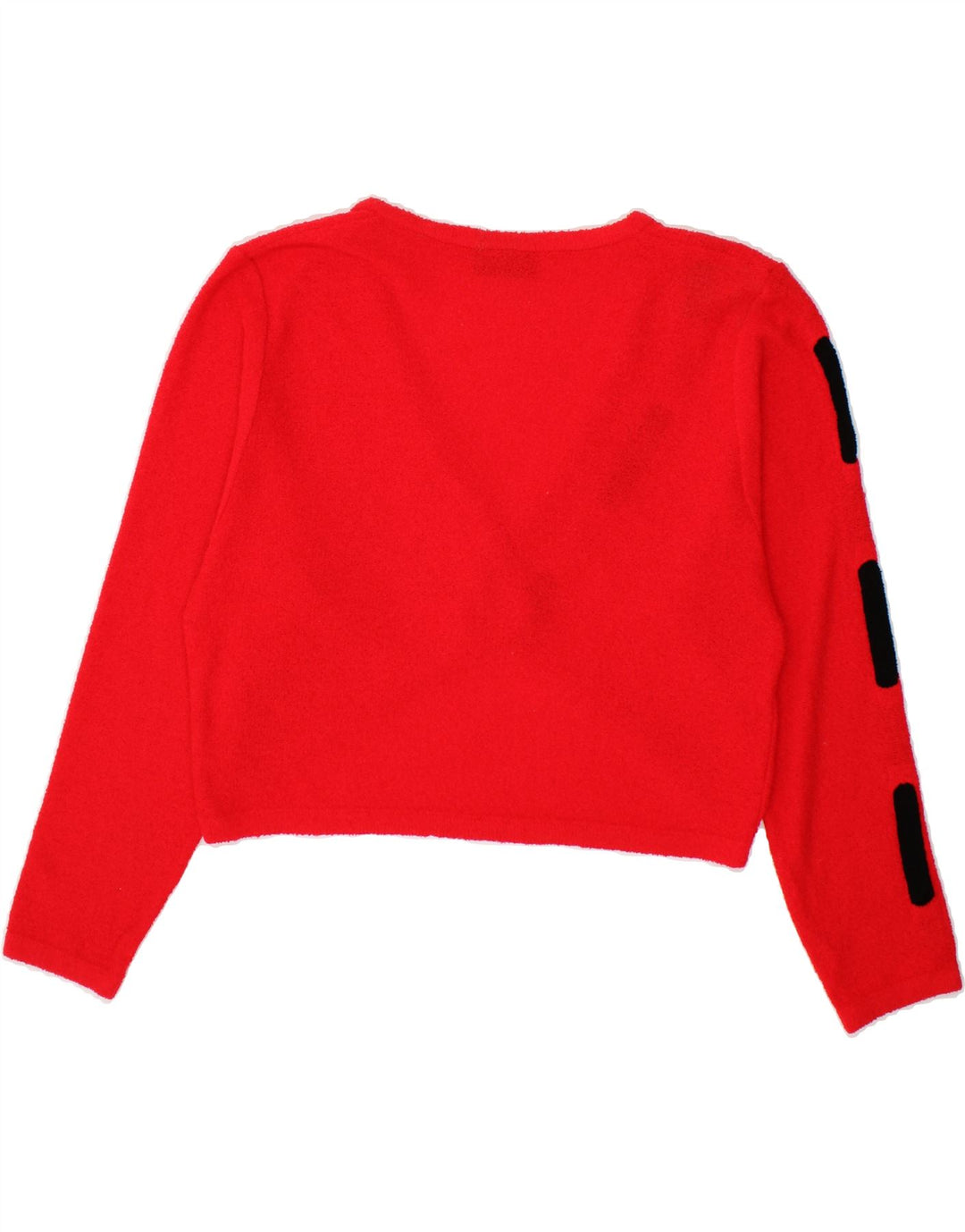 VINTAGE Womens Crop Cardigan Top UK 12 Medium Red Polyacrylic Vintage Vintage and Second-Hand Vintage from Messina Hembry 