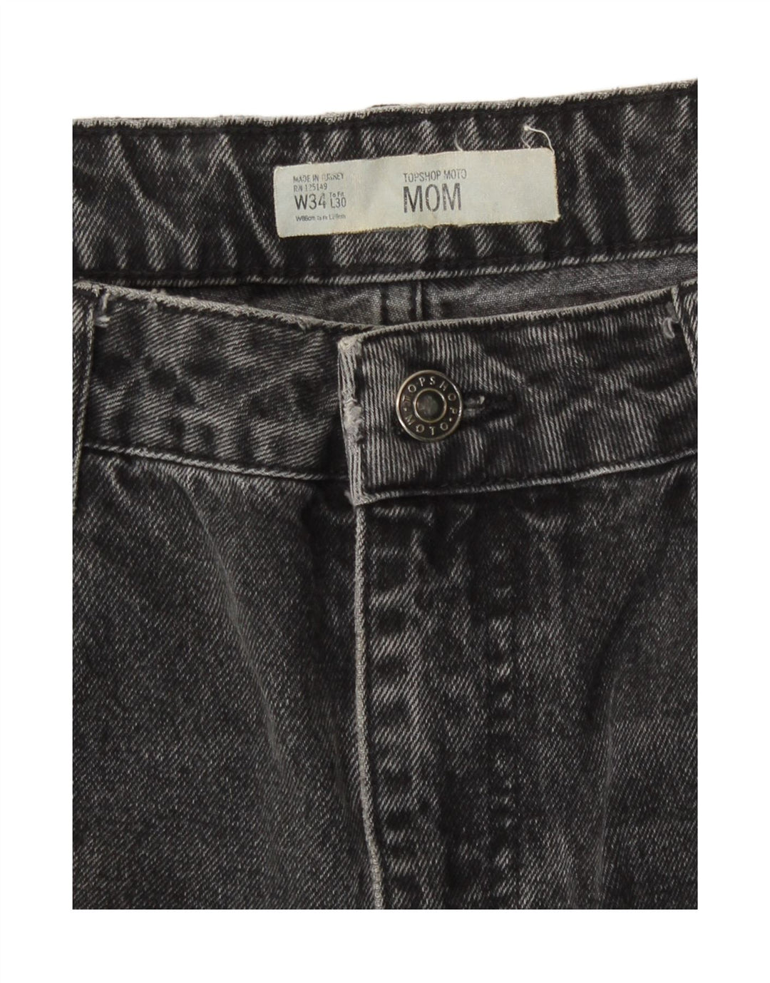Topshop Dame Mom Tapered Jeans W34 L26 Grå
