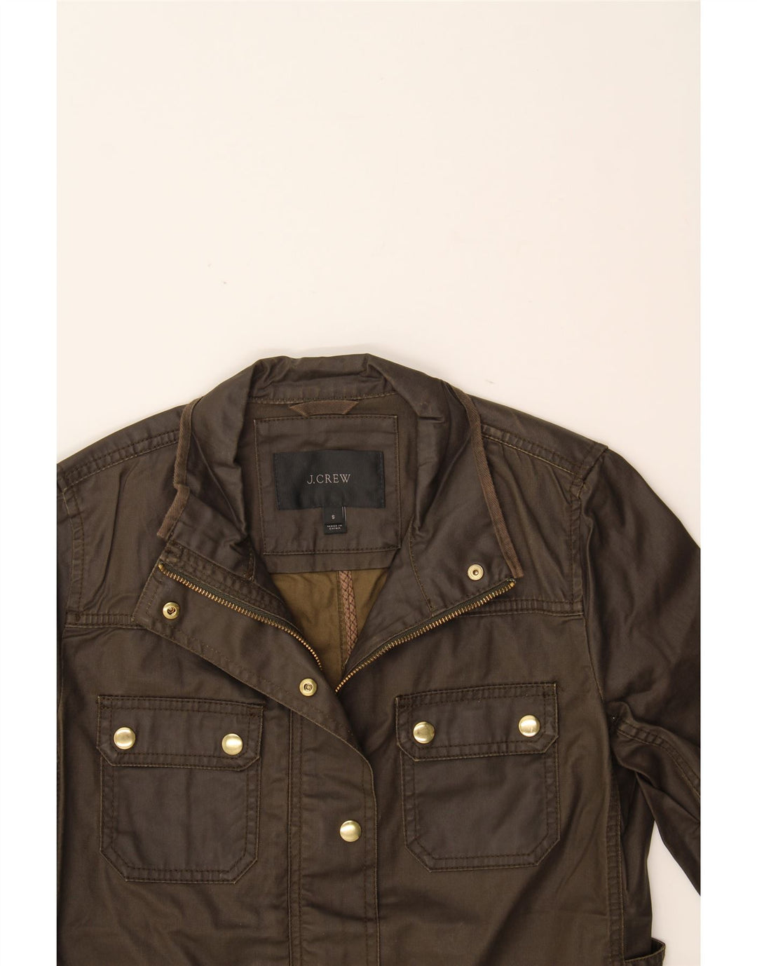 J. CREW Womens Utility Jacket UK 10 Lille brun bomuld