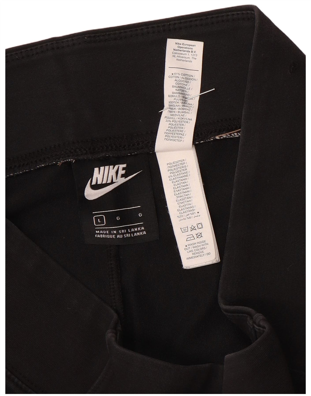 Nike Womens Crop Leggings UK 14 Large Black Polyester