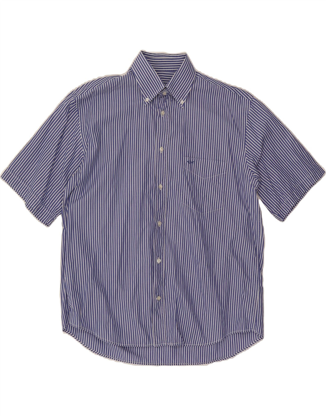 PAUL & SHARK Mens Short Sleeve Shirt Size 41 Large Blue Pinstripe Vintage Paul & Shark and Second-Hand Paul & Shark from Messina Hembry 