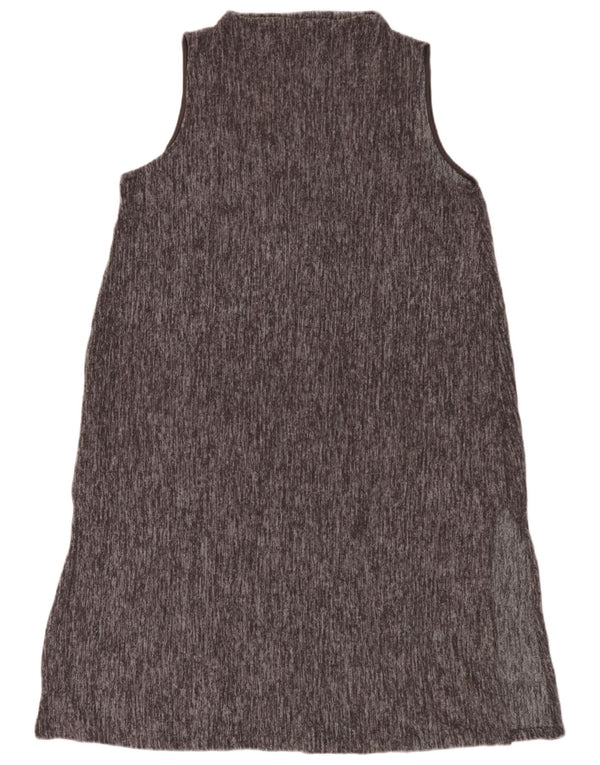 Zara Dame Ærmeløs Basic Kjole UK 16 Large Grå Flecked Polyester