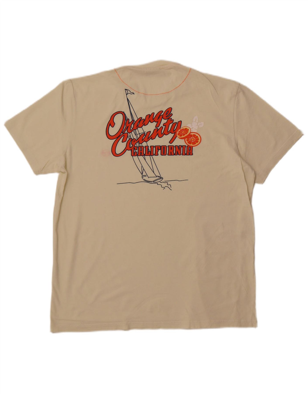 SERGIO TACCHINI Herre grafisk T-shirt Top XL Off White Bomuld